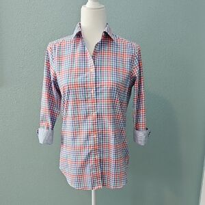 Chaps Red and Blue Plaid Button Down Shirt